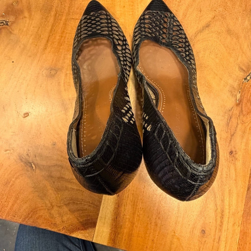 Proenza Schouler Archival 2011 Perforated Black Leather Lizard Print Pumps - Picture 7 of 14